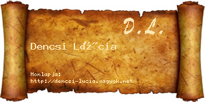 Dencsi Lúcia névjegykártya
